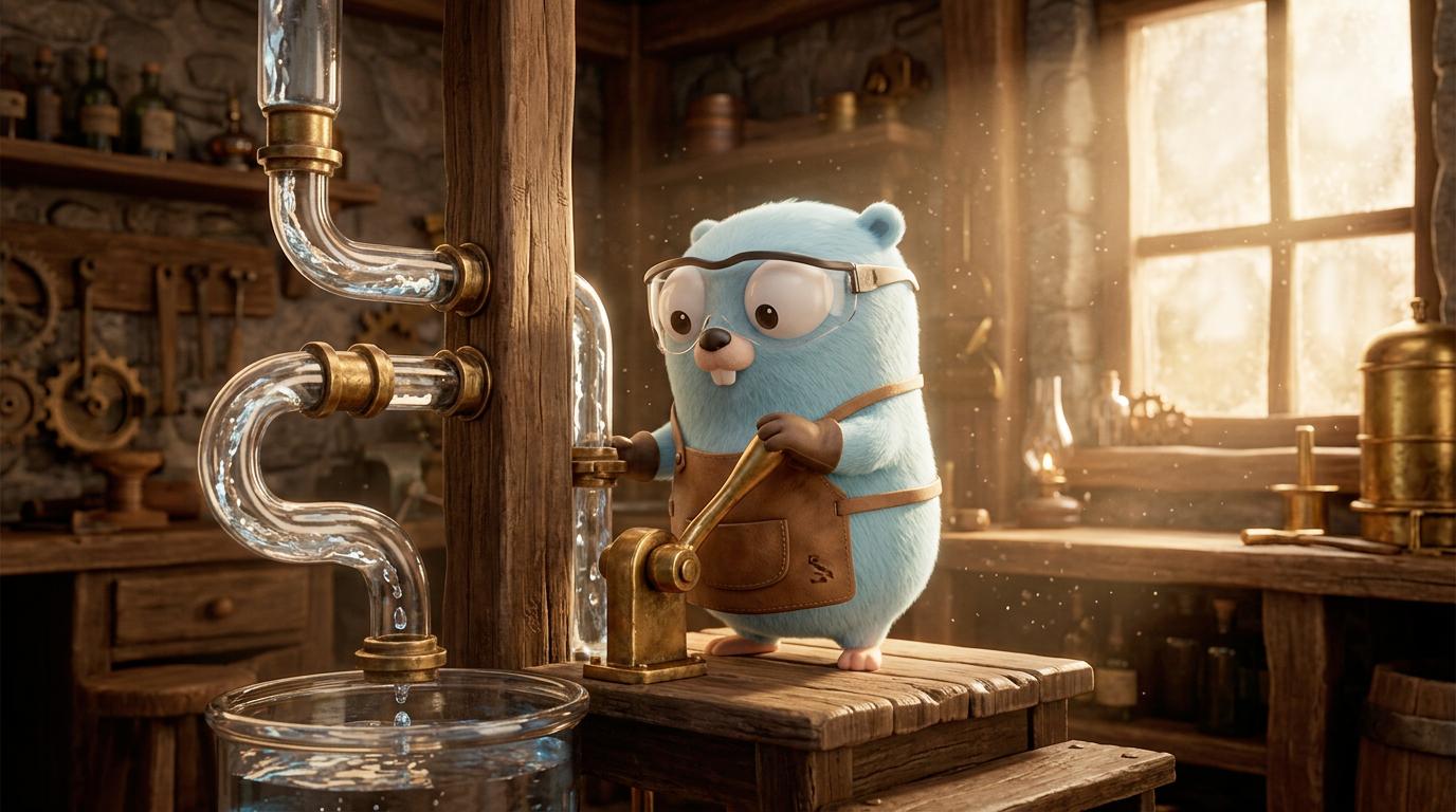 Схема работы паттерна Or-Done с каналами и горутинами в языке Go